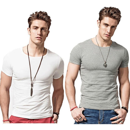 Men's T-shirt Short-sleeved Slim Solid Color Quick-drying
