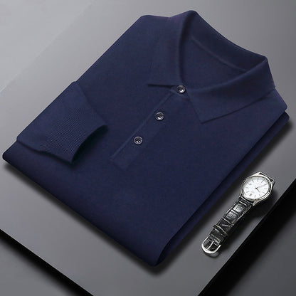 Winter Men's Polo-Neck Knitted Sweater