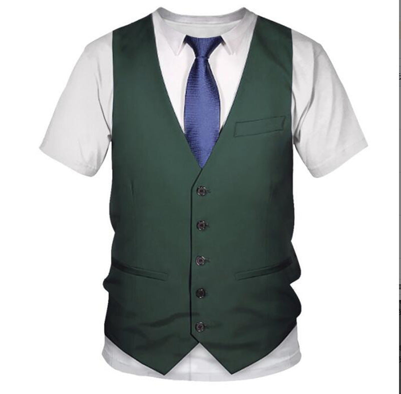 Summer T-shirt 3D Digital Printing Short Sleeve