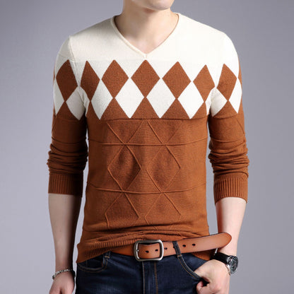 V-neck bottoming shirt thick sweater