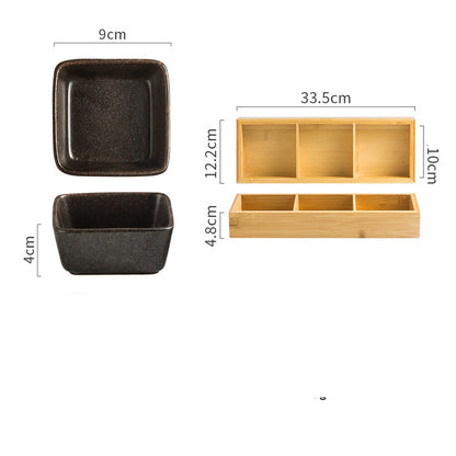 Japanese Square Ceramic Seasoning Dish Set