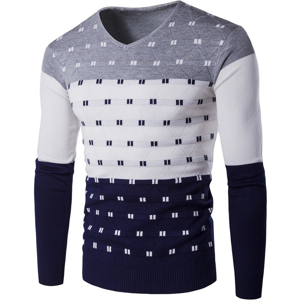 Men's color warm knit sweater