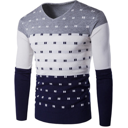 Men's color warm knit sweater