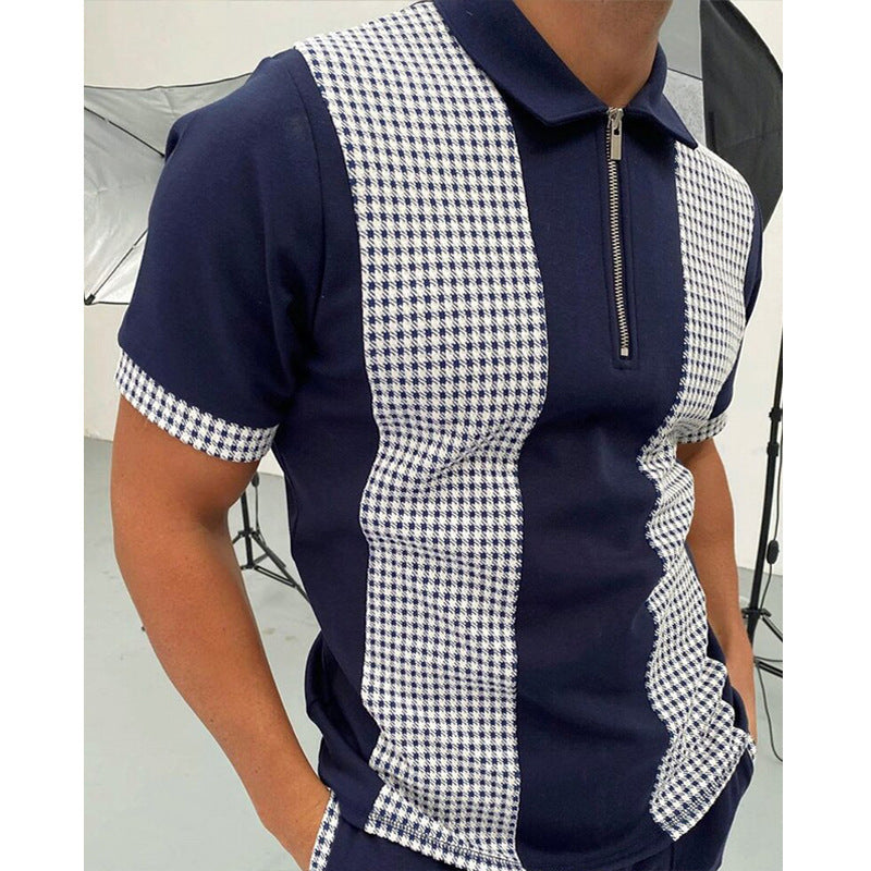Men's T-Shirt Top With Zipper