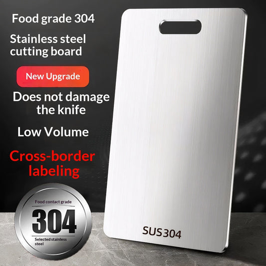304 Stainless Steel Cutting Board, Large Double-Sided Mold-Proof Chopping Board For Home Kitchen