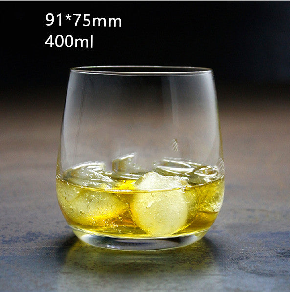 Whiskey transparent round glass wine glass