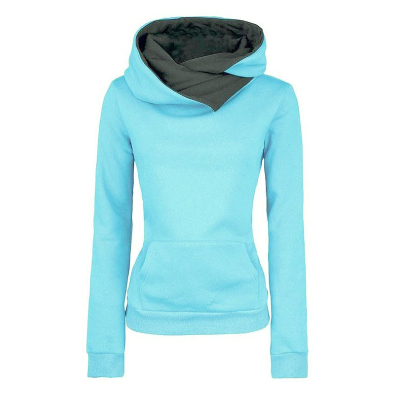 Velvet hooded casual slim top