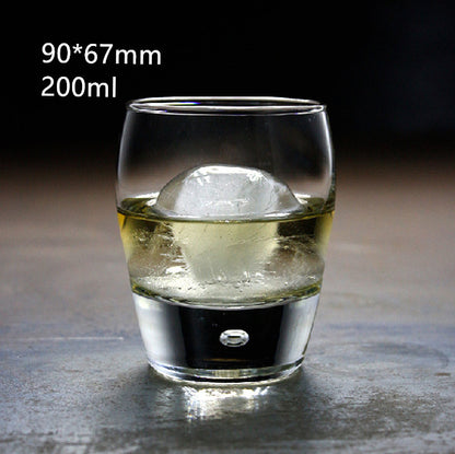 Whiskey transparent round glass wine glass