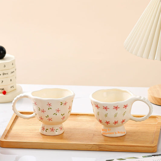 Good-looking Cream Style Light Luxury High-grade Sense Ceramic Cup