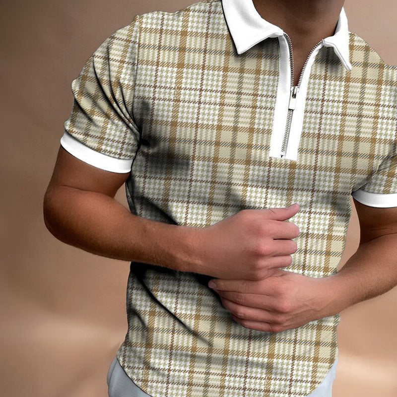 Men's T-Shirt Top With Zipper