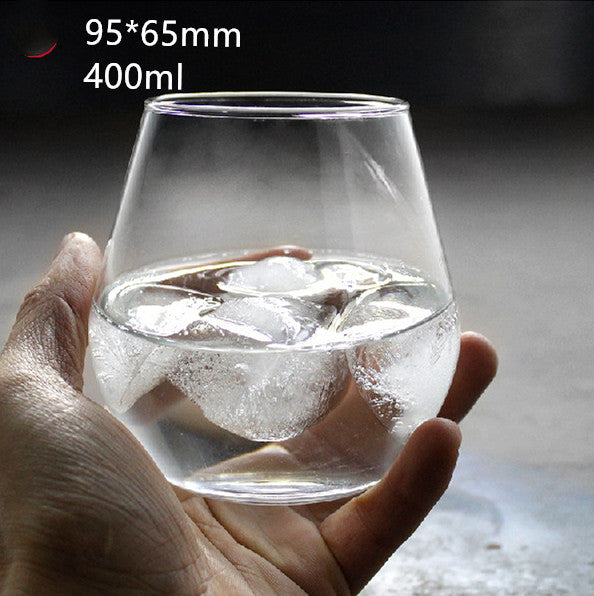 Whiskey transparent round glass wine glass