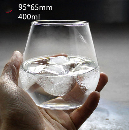 Whiskey transparent round glass wine glass