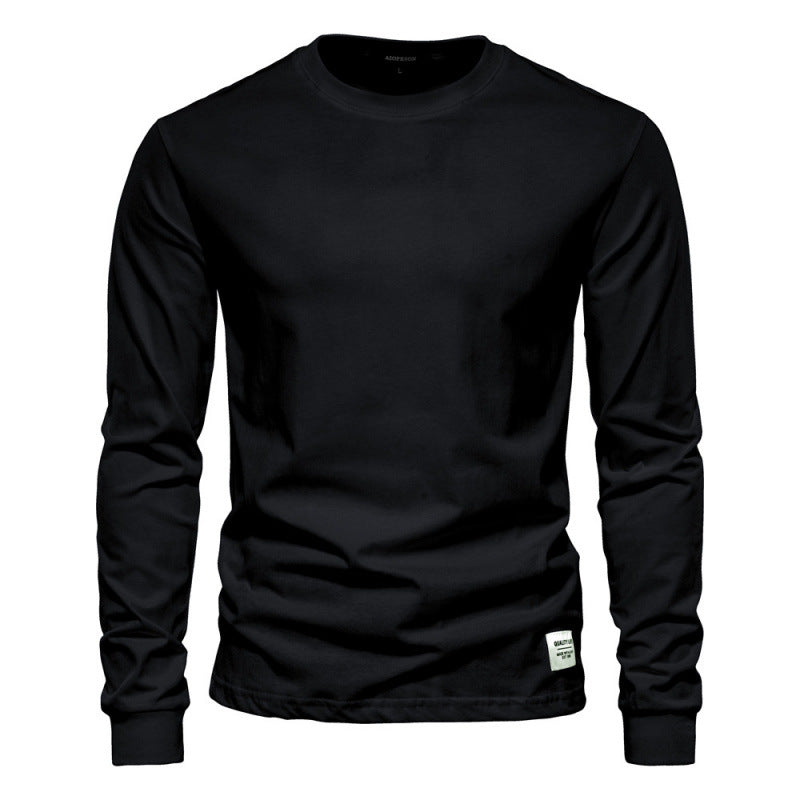 Men's Solid Color Long-sleeved Top High Street