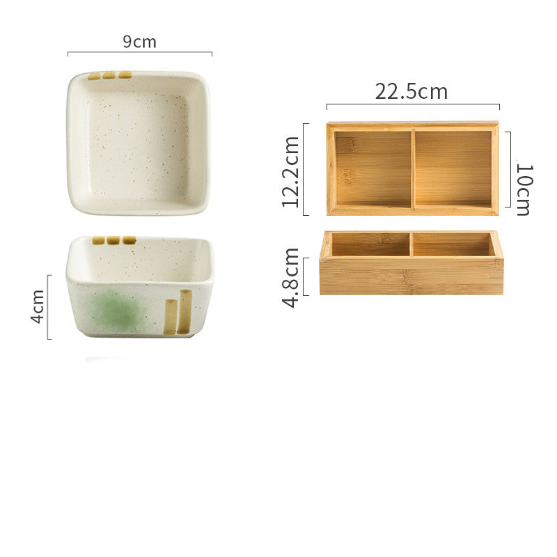 Japanese Square Ceramic Seasoning Dish Set