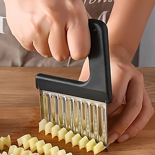 Stainless Steel Handheld Potato Cutter Wave French Fries Cutting Multifunctional