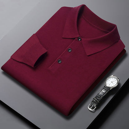 Winter Men's Polo-Neck Knitted Sweater