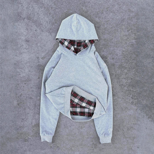 Hip Hop Double-sided Retro Plaid Casual Sweater
