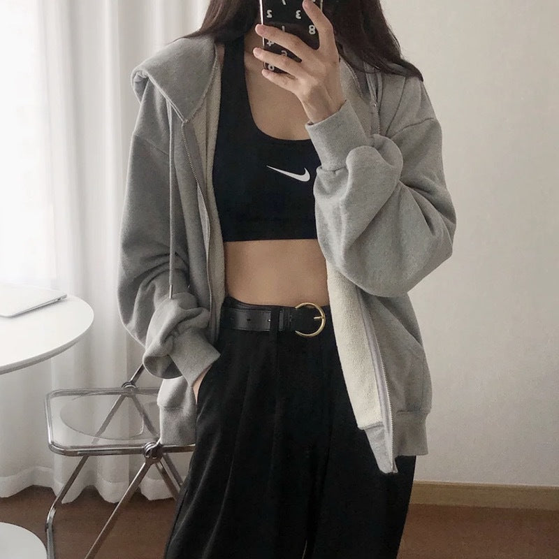Autumn and winter plus velvet cardigan