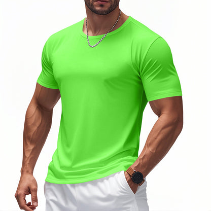 Quick-drying Crew Neck Short Sleeve Marathon Workout Exercise T-shirt