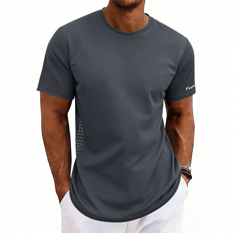 Plus-size Men's Summer Athletic Quick Dry Crewneck Short Sleeves