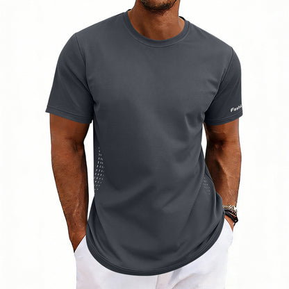 Plus-size Men's Summer Athletic Quick Dry Crewneck Short Sleeves