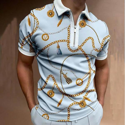 Men's T-Shirt Top With Zipper