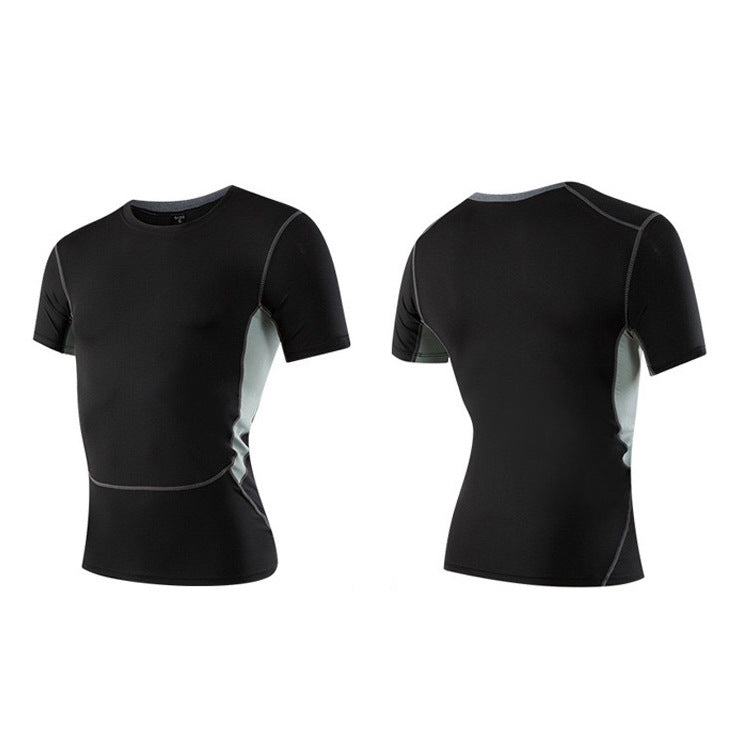 Cotton Stretch Short-Sleeved Men's Summer Solid Color