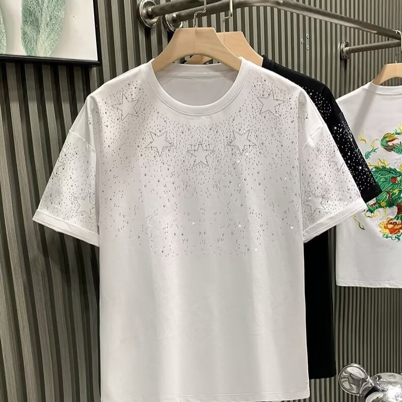 Starry Sky Short Sleeve Men's T-Shirt Casual Summer American Style