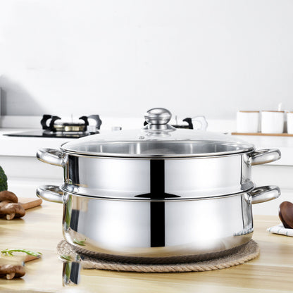 Deepen Stainless Steel Five-layer Cooking Pot With Large Capacity
