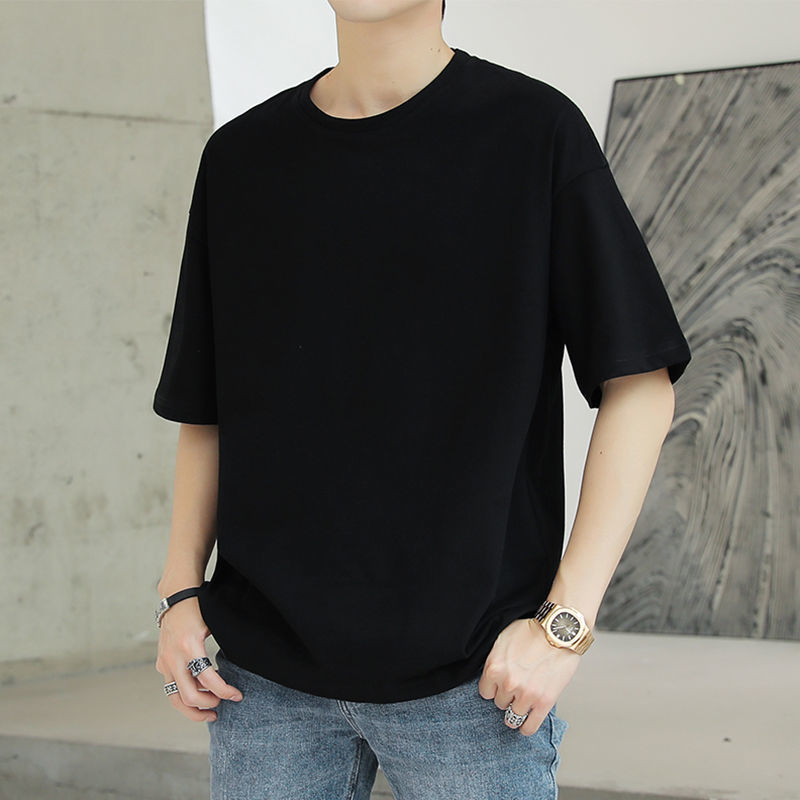 Men's Solid Color Short-sleeved T-shirt