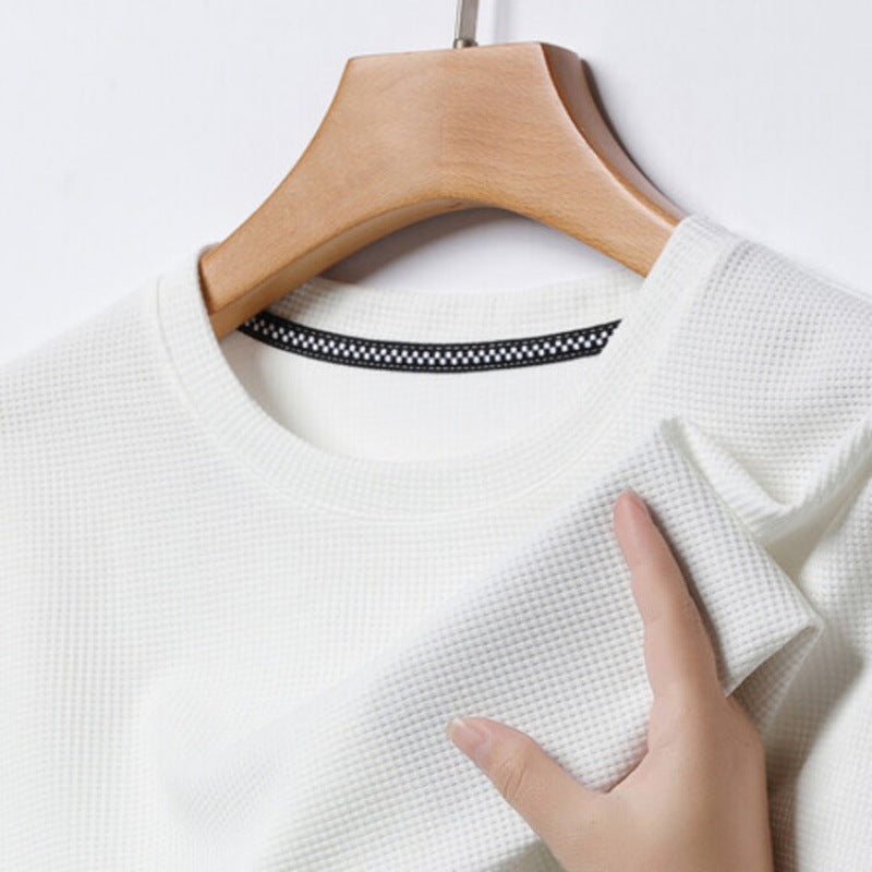 Summer Solid Color Men's Polyester Round Neck T-shirt