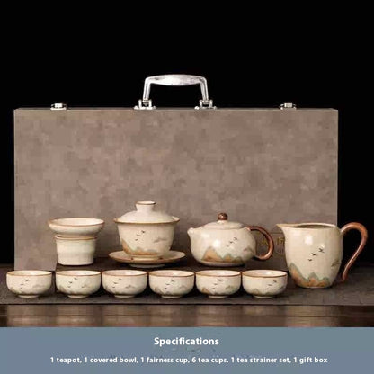Beige Ru Ware Xi Shi Pot Kung Fu Tea Set
