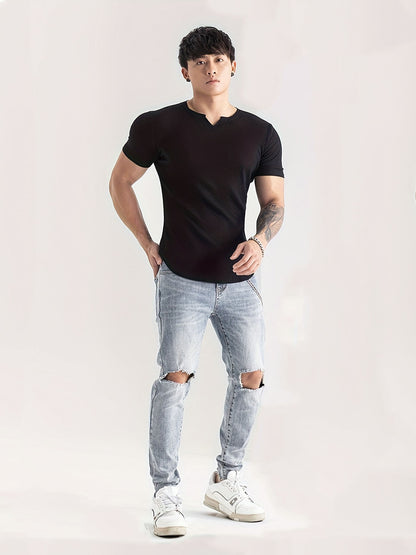 Quick-drying Striped Thin Fashion Slim-fit Short Sleeve