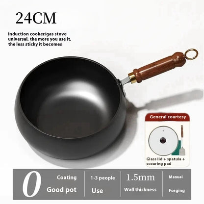 Household Hand-forged Uncoated Big Belly Pot