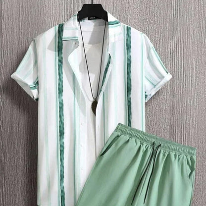 Popular Short Sleeve Hipster Beach Style Hawaii Suit