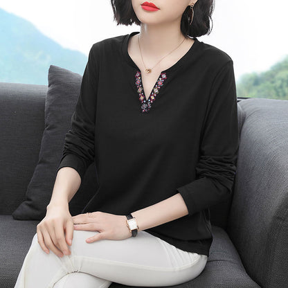 Women's Solid Color Loose Casual Base Shirt Top