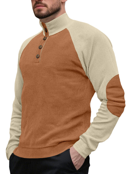 Spring Autumn Men's Outdoor Raglan Sleeve Casual Stand-up Collar Loose Long Sleeve