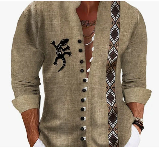 Mens Fashion 3D Printed Shirt Top