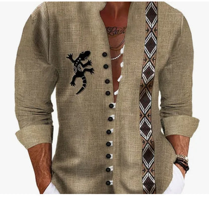 Mens Fashion 3D Printed Shirt Top