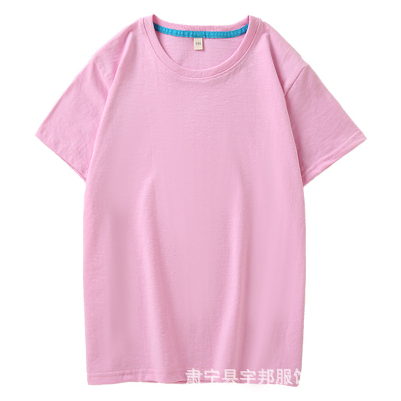 Children's T Combed Cotton Blank Solid Color Loose Round Neck Short Sleeve