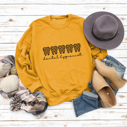 Leopard Print Long Sleeve Crew Neck Sweater