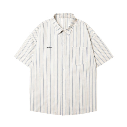 Men's Solid-Color Striped Short-Sleeve Top
