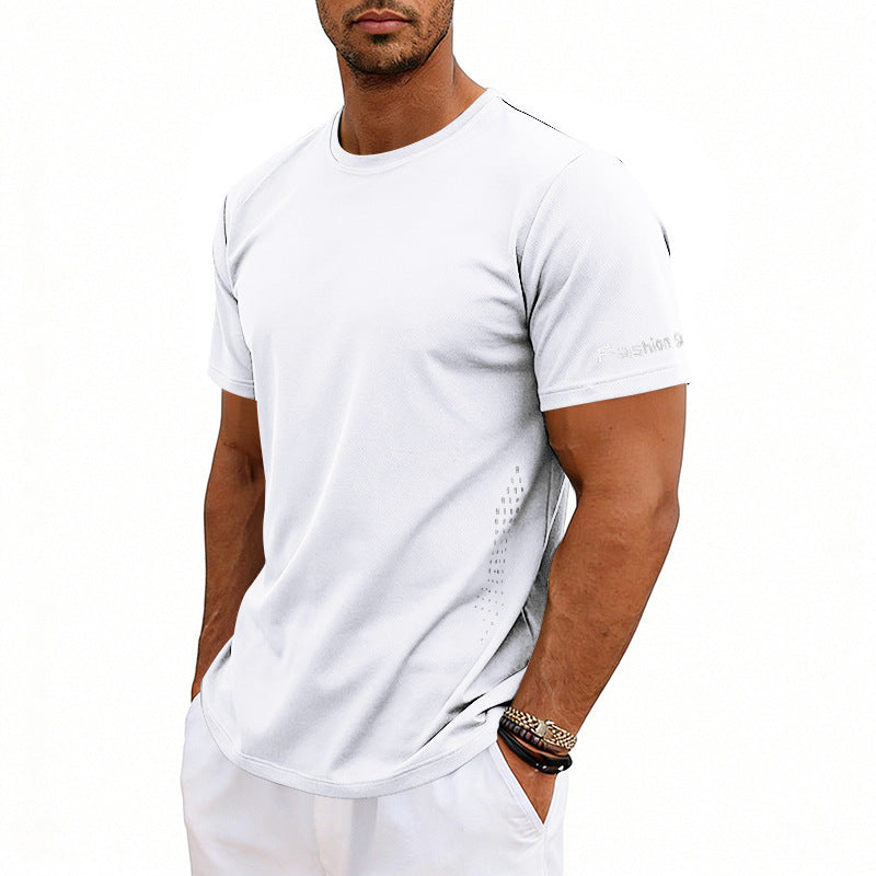 Plus-size Men's Summer Athletic Quick Dry Crewneck Short Sleeves