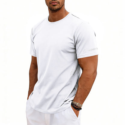 Plus-size Men's Summer Athletic Quick Dry Crewneck Short Sleeves