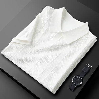Men's Ice Silk Solid Color Short-Sleeve Top
