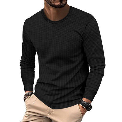 Round Neck Waffle Casual Top For Men