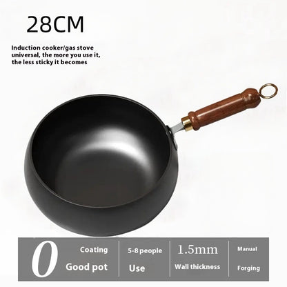 Household Hand-forged Uncoated Big Belly Pot