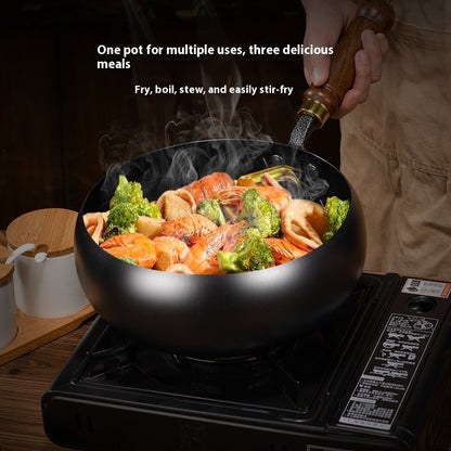 Household Hand-forged Uncoated Big Belly Pot
