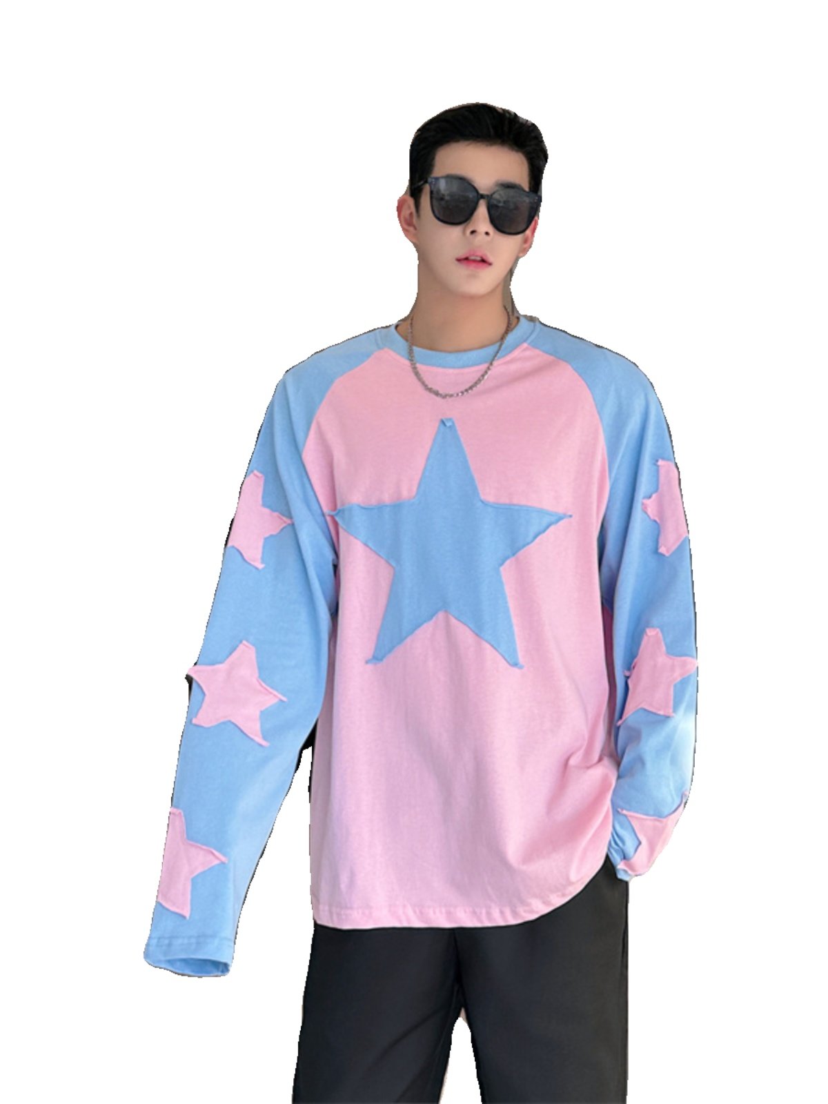 Stylish Long-sleeve Top With A 3D Pentagram Design