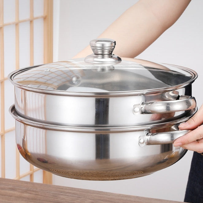 Stainless Steel Steamer Steaming Rack Double-layer Soup Pot
